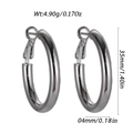 Silver thick snake hoop earrings for women featuring 35mm diameter and latch-back clasp - Silver Thick Hoop Earrings (YSE063-05)