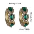 Boucles d'oreilles serpent dorées avec trois pierres vertes et zircons blancs - Style Strass avec Gemme Larme Verte (YSE063-02)