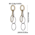 Boucles d'oreilles pendantes bicolores avec maillons ovales et détails de taille - Pendants d'Oreilles Longs à Boucles Multiples Or et Argent (YSE063-07)