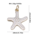 Starfish pendant in gold-tone metal with white enamel finish and dimensions 23x18mm - White Starfish (YSN230-05)