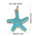 Sky blue starfish pendant charm with enamel finish and detailed size dimensions - Sky Blue Starfish (YSN230-06)
