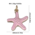 Pink starfish pendant with gold accents and enamel finish, size 23mm by 18mm - Pink Starfish (YSN230-08)