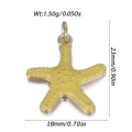 Pendentif étoile de mer jaune doré avec émail coloré et hauteur de 23mm pour DIY - Étoile de Mer Jaune (YSN230-10)
