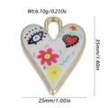 Pendentif cœur de mode océan avec motifs graffiti colorés et dimensions incluses - Cœur Graffiti (YSN230-13)
