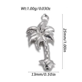 Silver coconut tree pendant charm with mirror finish and dimensions 25mm x 13mm - Silver Palm Tree Pendant