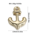 Gold anchor metal pendant with dimensions 18x13mm and 1.00g weight shown on white background - Gold Anchor Pendant