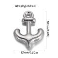 Polished silver metal anchor pendant for DIY jewelry design measuring 13mm by 18mm - Silver Anchor Pendant