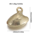 Pendentif coquillage doré pour création de bijoux avec dimensions de 15mm de haut et 13mm - Charme Coquillage Ton Or