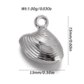Mini pendentif coquillage en argent S925 avec détails de texture réalistes et fins - Pendentif Coquillage Argenté