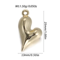Pendentif cœur doré poli de 25mm pesant 1,5g pour la création de bijoux créatifs - Pendentif Coeur Excentré Doré
