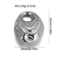 Pendentif cœur argenté poli de forme irrégulière avec dimensions et poids inclus - Pendentif Organique Irrégulier Argenté