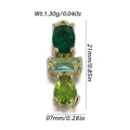 Colgante de tres piedras verticales verde y azul en acabado dorado con dimensiones dadas - Estilo Vertical de Tres Piedras (YSN227-06)
