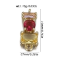 Colgante con piedras rectangulares rosa y amarilla y piedra redonda roja en oro - Estilo Conector Tricolor (YSN227-07)