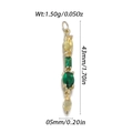 Goldener Anhänger mit gelben und grünen Edelsteinen, 43 mm Höhe und Größenmarkierungen - Gelbgrüner Viersteinstil (YSN227-02)