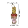 Dreifacher Naturstein-Anhänger mit gelbem Oval, rotem Rechteck und rosa Tropfen-Edelstein - Dreifarbiger Gestapelter Stil (YSN227-05)