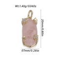 Anhänger mit rosa Rosenquarz im Marquise-Schliff, Goldstern und Zirkonia-Details - Marquise Rosa Sternenstil (YSN227-16)