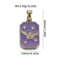 Paarse emaille engel tarot hanger in goudkleur met 30mm hoogte specificaties - Engelreliëf-Paarse Glinstering (YSN229-13)