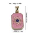 Roze emaille tarot hanger in goud met zonnestraal en blauwe steen, lengte 30mm - Zonnestraalpatroon-Roze (YSN229-14)