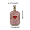 Roze emaille hart tarot hanger in goudkleur met afmetingen en gewichtsgegevens - Hartstraling-Roze (YSN229-20)