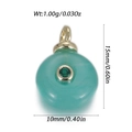 Green natural stone fish charm pendant in gold finish with 15mm height dimensions - Cyan Green Ring Style (YSN226-21)