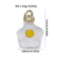 Mini pendentif œuf au plat en émail blanc et jaune pour la fabrication de bijoux DIY - Fleur Œuf au Plat (YSN232-03)