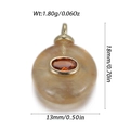 Natural yellow jade round pendant with orange gemstone inlay 18x13mm for DIY jewelry - Yellow Oval Style (YSN226-23)