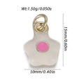 Joli pendentif fleur en émail blanc avec centre rose et anneau doré pour bijoux DIY - Fleur Blanc et Rose (YSN232-04)