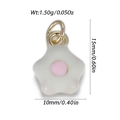 Petit pendentif fleur en émail blanc pour bijoux DIY avec dimensions et poids - Fleur Rose à Cœur Blanc (YSN232-05)
