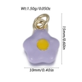 Mini pendentif fleur marguerite violette en émail avec anneau doré pour bijoux - Fleur Violette (YSN232-06)