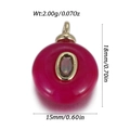 Red chalcedony round pendant with gold trim, 18x15mm size and 2.00g weight info - Red Round Style (YSN226-19)