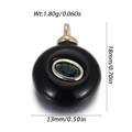 Gold-plated ring pendant with black onyx finish and oval green emerald gemstone - Black Oval Style (YSN226-22)