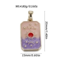 Hemelse tarot hanger in goud met paarse emaille zon en maan details - Hemels Thema-Roze Paars Verloop (YSN229-06)