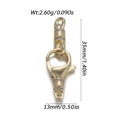 Gold plated lobster clasp connector with micro-pave cubic zirconia for jewelry DIY making - Golden Pave Rhinestone Lobster Clasp Connector (YSN239-24)