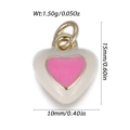 Mini pendentif en forme de cœur crème avec centre rose et anneau doré - Cœur Beige à Cœur Rose (YSN232-12)