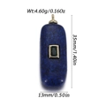Lapis lazuli rectangle pendant with green gemstone inlay and golden frame - Dark Blue Rectangular Style (YSN226-31)