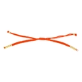 Verstellbares handgewebtes Armband mit hellorange-rotem Seil und goldenen Perlen - Hellorange-Rot (SL-74-A)