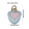 Mini pendentif en forme de coeur émaillé bleu clair et rose avec cadre doré - Cœur Bleu et Rose (YSN232-15)