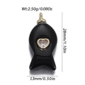 Polished black fish-shaped jade pendant with crystal heart and gold clasp charm - Black Fish Style (YSN226-05)