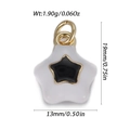 Pendentif étoile en émail noir et blanc avec dimensions 19x13mm et poids de 1,9g - Étoile Noir et Blanc (YSN232-18)