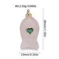 Pink quartz fish pendant with golden heart gem and precise size measurements - Pink Fish Style (YSN226-06)
