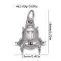 Silver beetle charm pendant with textured metal finish measuring 18mm by 11mm - Scarab Silver (YSN237-21)