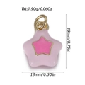 Pendentif double étoile en émail rose avec bordure dorée et détails de taille - Étoile Rose Bicolore (YSN232-20)