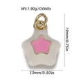 Pendentif étoile blanc cassé avec centre rose et boucle dorée pour bijoux DIY - Étoile Rose à Cœur Blanc (YSN232-21)