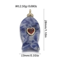 Blue and white sodalite fish pendant with red heart gemstone and gold bail - Blue White Texture Fish Style (YSN226-09)