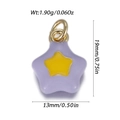 Mini pendentif étoile violet et jaune avec anneau doré pour création de bijoux - Étoile Violet et Jaune (YSN232-24)
