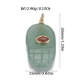 Green jade Hamsa Hand pendant with orange gemstone and gold plating for DIY jewelry - Green Hamsa Hand Style (YSN226-03)