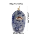 Hamsa Hand natural blue stone pendant with red gem inlay and gold plated edges - Blue White Texture Hamsa Hand Style (YSN226-04)