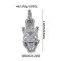 Silver pendant with square cubic zirconia and dimensions 15mm by 5mm in macro view - Princess Cut Square Silver (YSN237-23)