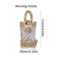 Gold pendant with rectangular zircon, weighing 0.60g and measuring 11mm by 5mm - Step Cut Rectangle Gold (YSN237-24)