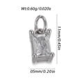 Silver rectangular zirconia pendant with step-cut stone measuring 11x5mm and 0.60g weight - Step Cut Rectangle Silver (YSN237-25)